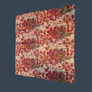 Vintage Floral Card Table Tablecloth With Pink & Orange Flowers